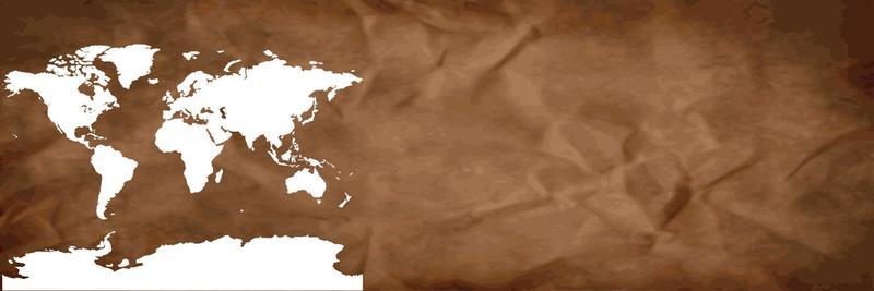 World map on brown background banner