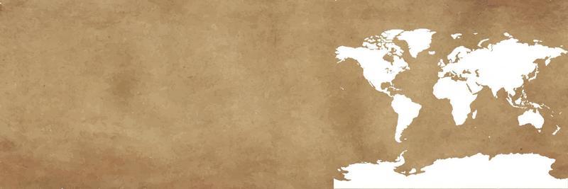 World map on brown background banner