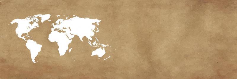 World map on brown background banner