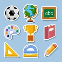 School Element Sticker Set vector