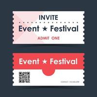 Even and festival invite ticket Card. Element template guideline for design. Vector illustration