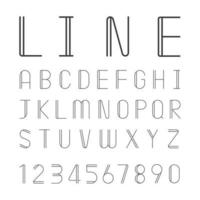 Linear font, Alphabet design. Vector illustration