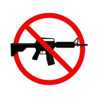 No Gun, Weapon Sign. Vector illustration