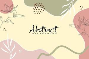 Hand draw abstract template background with leaves art vector