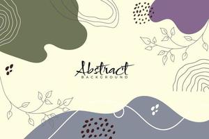 Hand draw abstract botanical shapes background vector