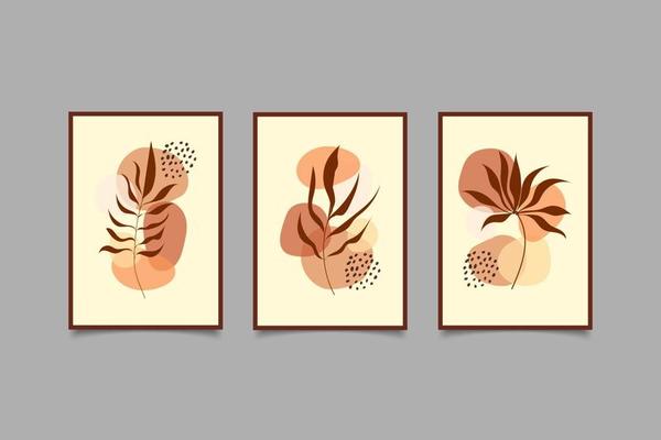 modern abstract foliage wall art decoration