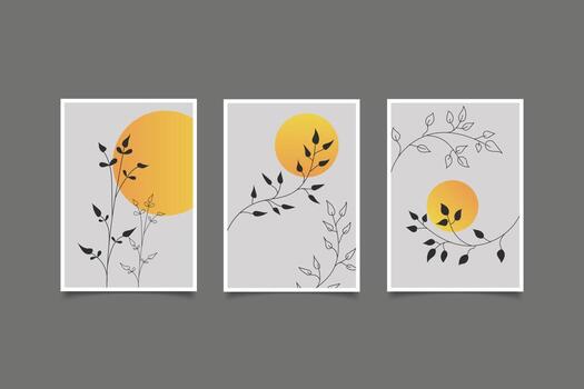 abstract modern minimalist botanical decoration vector
