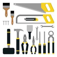 conjunto de ilustración de icono de vector de herramientas de carpintería