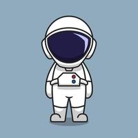 Ilustración de icono de vector de dibujos animados lindo astronauta