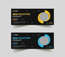 product collection cover banner design template vector