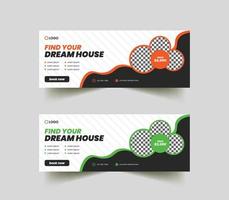 Real estate house property cover banner template vector