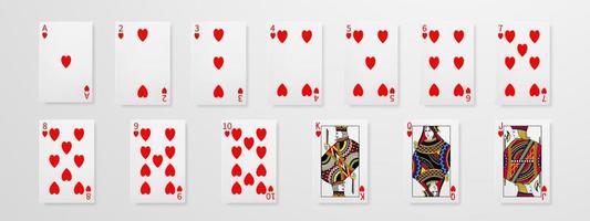 Set of playing cards. Winning poker hand casino chips flying realistic tokens for gambling, cash for roulette or poker