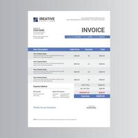 Clean and Modern Invoice Template. Pro Vector