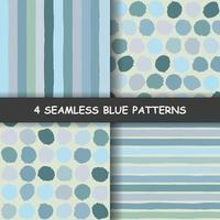 Set of seamless hand drawn graphic patterns. Made in vector