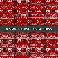 seamless red and white knitted background vector