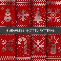 seamless red and white knitted background vector