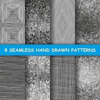 Seamless hand drawn patterns. vector