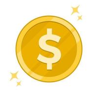 Dollar money coin icon. flat design, vector format.