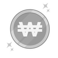 Korean won money icon. Flat design. Editable vector format.