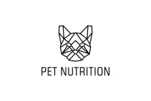 logotipo de nutrición de mascotas. línea aislada de estilo geométrico negro sobre fondo blanco. utilizable para logotipos de negocios, animales, mascotas y marcas. elemento de plantilla de diseño de logotipo de vector plano.