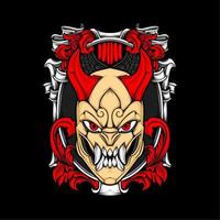 japanese oni mask illsutration vector