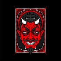 ilustración de cabeza de diablo vector
