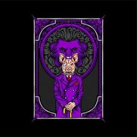 pig head man in suit vector