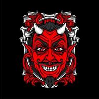 smiling devil face vector