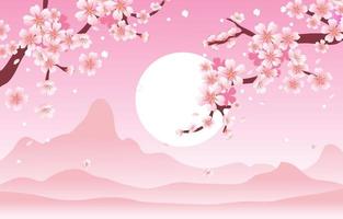 Beautifull cherry blossom background vector