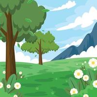 fondo de paisaje de primavera de naturaleza vector