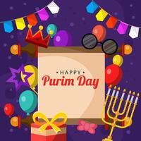 Happy Purim Day background vector