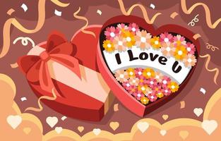 Gift Box Love of Valentines vector