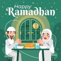 Suhoor with Family in Ramadan vector