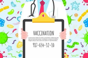 Vaccination banner concept flat style design poster vector