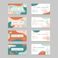 Name Card Floral Set Template vector