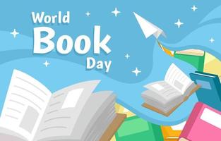 Colorful World Book Day Template vector