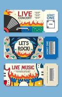 Flat Design Music Festival Ticket Template vector