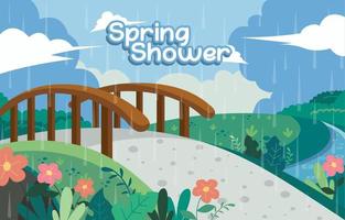 Flat Design Spring Shower Template vector