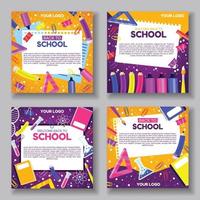 Back to School Post Collection vector