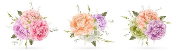 Rose bouquet isolated on white background vector