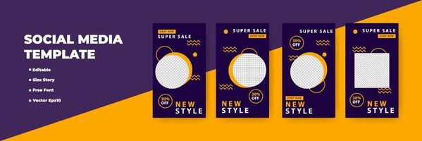 Creative social networks stories design, vertical banner vector