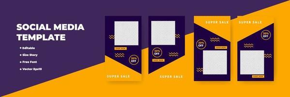 Creative social networks stories design, vertical banner vector