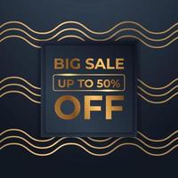 mega flash sales banners with black gold for sales vector