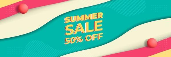 Summer sale concept banner design vector