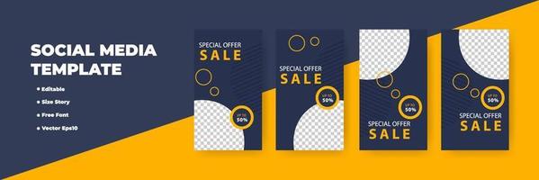 Creative social networks stories design, vertical banner vector