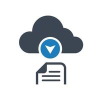 icono de descarga de archivos en la nube vector