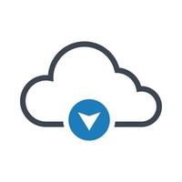 icono de descarga en la nube vector