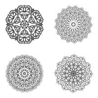 set bundle Black and white mandala vector element