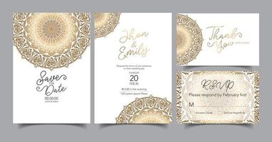 mandala wedding Invitation card. vector