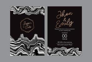 invitación a la boda, una gran celebración de los amantes, la novia y el novio.textura de fondo mármol líquido de lujo y oro. para tarjetas de visita, volantes, volantes, pancartas, sitios web, impresión en papel. vector